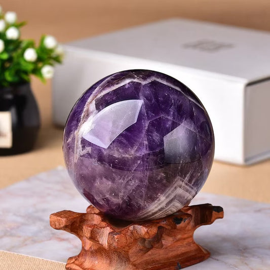 AAA Large Natural Amethyst Ball - Stone Sphere Crystal